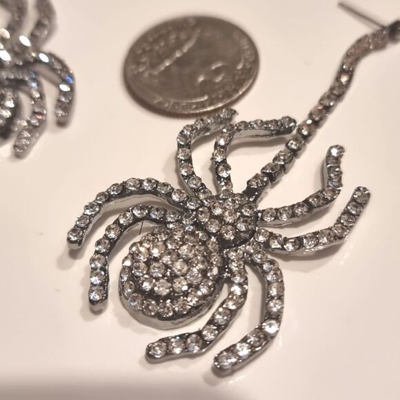 New ZARA Rhinestone Spider Earrings - Picture 8 of 10